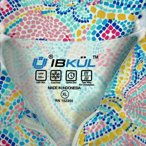 IBKUL Mariel Short Sleeve 1/4 Zip Godet Dress XL UPF50 Moisture Wicking Pink - Picture 6 of 8